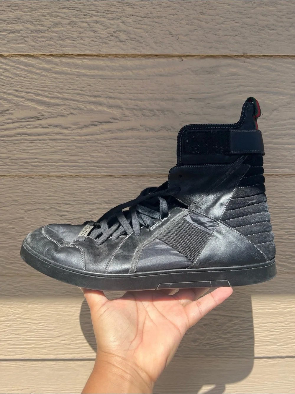 Men's GUCCI  Black High-Top Fashion Sneakers